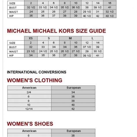 7m shoe size michael kors|Michael Kors jeans size chart.